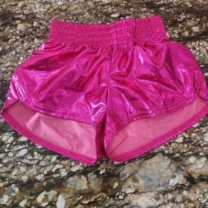 Shiny Pink Kids Shorts